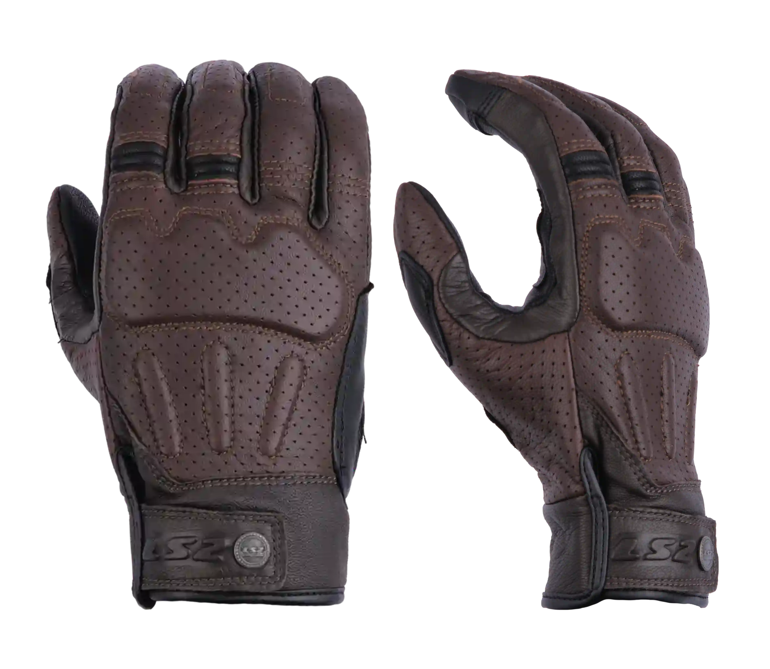 GUANTES LS2 CUERO HOMBRE RUST MARRON